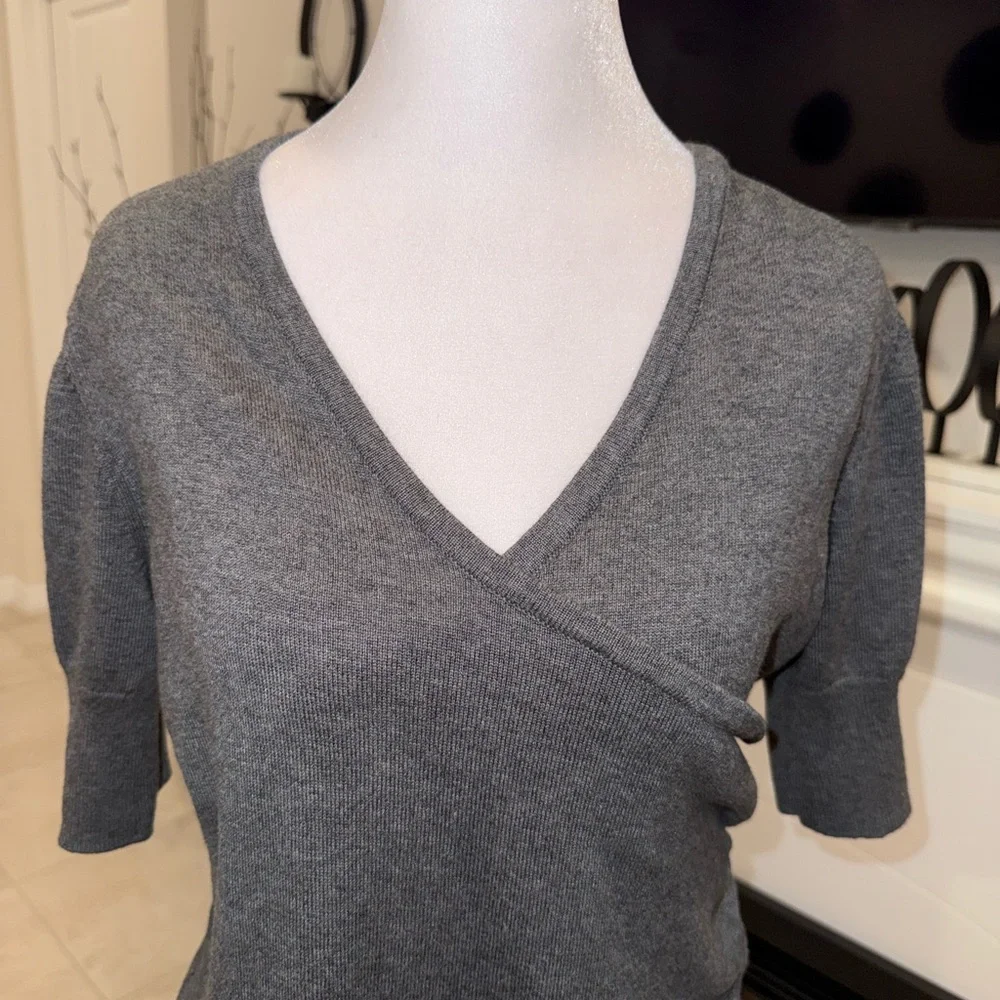3 x 20$ Apt. 9 Charcoal V-Neck Wrap Midi Dress Size Large - Picture 3 of 10